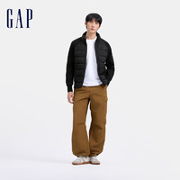 Gap男装2024秋季印花logo立领拼接羽绒服简约休闲外套638287 黑色 170/92A(M) 亚洲尺码