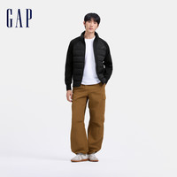 Gap男装2024秋季印花logo立领拼接羽绒服简约休闲外套638287 黑色 185/108A(XXXL) 亚洲尺码
