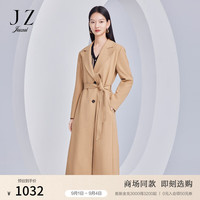 玖姿（JUZUI）休闲风衣女装2024秋季通勤系带外套JWCQ41111 驼色 XL