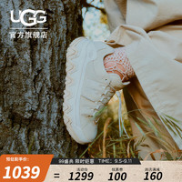 UGG 男女同款时尚舒适系带圆头厚底低帮单鞋休闲鞋 1161830 浅米色 38