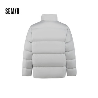 森马（Semir）轻松羽绒|羽绒服男2024冬季三防外套厚款立领面包服纯色 晨灰（白鸭绒）20154 160/80A/XS