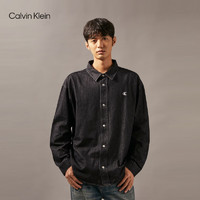 Calvin Klein Jeans24秋季男士ck复古潮流经典纯棉宽松牛仔衬衫J327342 1BY-牛仔黑 M