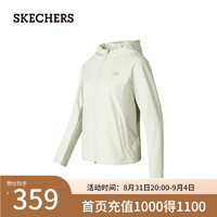 斯凯奇（Skechers）女士加绒梭织连帽外套P424W113 棉花糖白/0074 XL