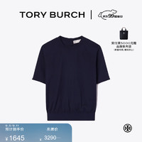 Tory Burch 汤丽柏琦【限时礼遇】 罗纹圆领针织毛衣TB 160561 海军蓝 410 XXS