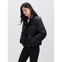 太平鸟【泡芙】女装短款立领羽绒服冬小个子保暖面包服外套 黑色 XS