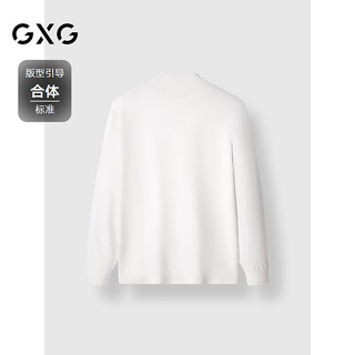 GXG男装 双色基础低领打底衫提花毛衣 24年冬G24X204026 白色 180/XL