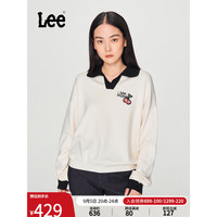 李 Lee24秋冬舒适版Polo领刺绣Logo米白女针织毛衣LWT008917201 米白色 XS