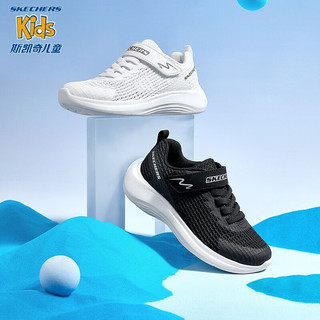 Skechers斯凯奇男童运动鞋夏季透气儿童网面鞋4-12岁白色大童鞋403767L 黑色/BLK 30码