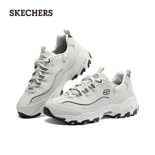 斯凯奇（Skechers）老爹鞋女时尚休闲鞋舒适896193 浅灰色/LTGY 40