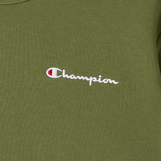 Champion刺绣草写logo加绒卫衣 军绿色 XL