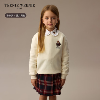 Teenie Weenie Kids小熊童装24秋冬男女童学院风刺绣加绒卫衣 藏青色 120cm