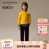 Teenie Weenie Kids小熊童装24秋冬男女童学院风刺绣加绒卫衣 黄色 160cm