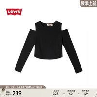 Levi's李维斯24早秋女士修身露肩长袖T恤 0018W 黑色 0018W-0000 S