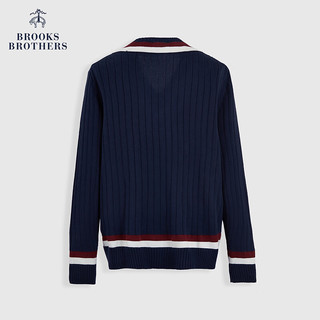 布克兄弟（BrooksBrothers）男士24早秋棉复古学院V领长袖毛衣 4004-藏青色 M