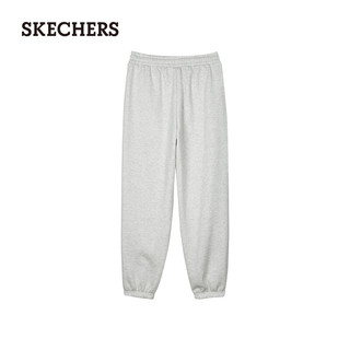 斯凯奇（Skechers）裤子女款休闲宽松L324W095 浅白花灰/0248 XL