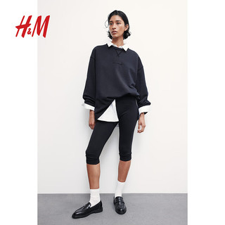 H&M2024秋季新款女装宽松版卫衣1247724 黑色 1