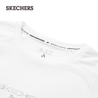 斯凯奇（Skechers）夏季同款简约百搭T恤短袖P224W096 亮白色/0019 S