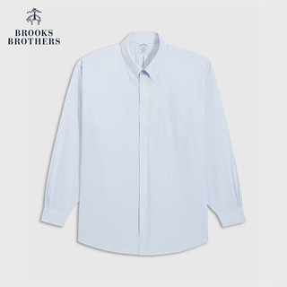 布克兄弟（BrooksBrothers）男士24早秋免烫棉细点纹理正装衬衫 4000-亮蓝纹理 15/2/H