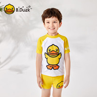 B.DUCK小黄鸭儿童泳衣女童连体泳装游泳衣泡温泉游泳训练装备 经典黄 120【高100-110cm重10-15kg】