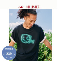 HOLLISTER【草莓音乐节】24秋美式短袖T恤男女KI323-4055 黑色印花 XL (180/116A)