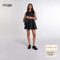Maje2024秋季女装气质收腰短款无袖泡泡裙连衣裙MFPCO00336 黑色 T36