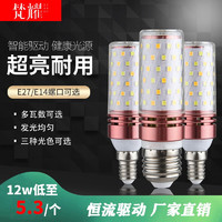 梵耀 LED玉米灯泡 e27大螺口12W 超亮家用节能灯 白色光 无频闪