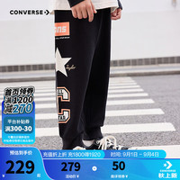 Converse匡威儿童装男童长裤2024秋季中大童休闲运动裤打底裤 正黑色 150/63（M）