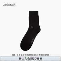 Calvin Klein Jeans24秋季男士简约字母微弹商务休闲中筒袜子LS000353 001-太空黑 1双 OS