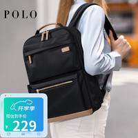 POLO 双肩包女大容量通勤书包16/17.3英寸电脑包旅行背包生日礼物