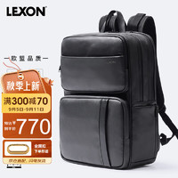 LEXON 乐上 双肩包男15.6/16英寸笔记本电脑包真牛皮商务背包旅行大容量书包