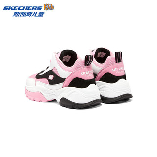 斯凯奇SKECHERS GIRLS 旋扣休闲复古靴302528L 粉红色/黑色/PKBK 32码