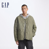 Gap 男装印花logo波浪绗线外套 619672