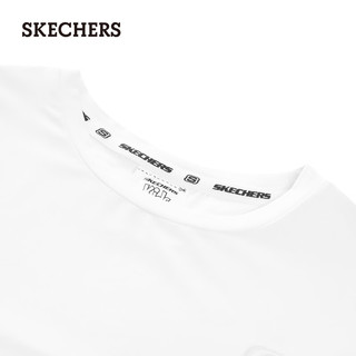 斯凯奇（Skechers）2024女童短袖T恤圆领透气柔软百搭P224G124 亮白色/0019 XXL