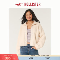 HOLLISTER24秋冬仿羊羔绒保暖按扣式夹克外套 女 KI344-4050 米色 XS (160/84A)