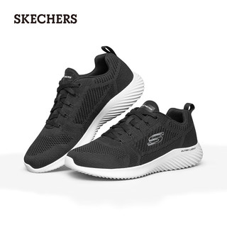 斯凯奇（Skechers）男子透气时尚绑带跑步鞋简约轻便舒适232068 黑色/BLK 41