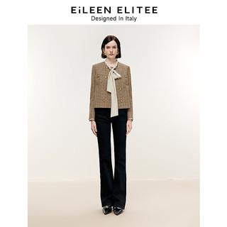 朗姿欧洲EiLEEN ELITEE2024冬季复古法式正肩羊毛气质短外套 冰咖啡色 XL