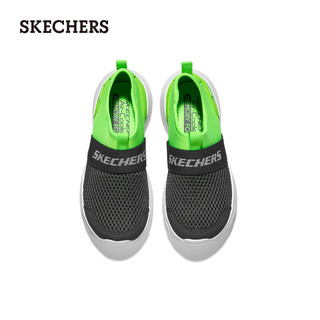 斯凯奇（Skechers）季男童一脚蹬易穿脱舒适中大童405215L 炭灰色/柠檬色/CCLM 37码