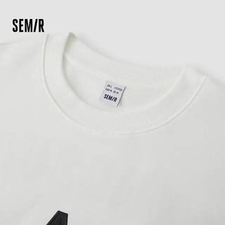 森马（Semir）卫衣男2024冬季复古刺绣印花针织上衣时尚艺术设计感 本白10101 160/80A/XS