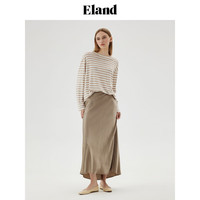 ELAND衣恋半身裙女气质A字显瘦轻薄舒适长裙2024夏季 卡其色(35)Beige M/165