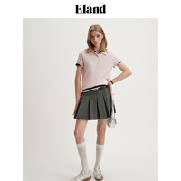 ELAND衣恋短袖女翻领T恤舒适休闲POLO衫上衣24夏季 浅粉色(26)L/Pink L/170