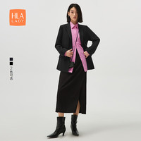 海澜之家（HLA）西服女24春秋商务通勤利落单排扣西装女 黑色Y3 170/92A XL130-145斤