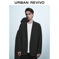 UR2024秋季男装都市商务平驳领按扣门襟西装UMU140038 深灰 XL