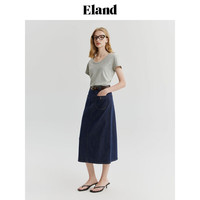 ELAND衣恋短袖女T恤休闲遮肉显瘦上衣2024夏季 灰色(15)Grey L/170