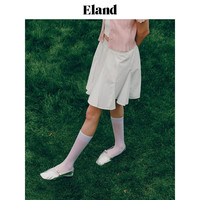 ELAND衣恋不规则压褶半身裙女木耳边腰头灵动短裙2024夏季 象牙白/白色(39)Ivory M/165