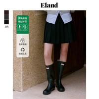 ELAND衣恋半身裙女百褶A版含羊毛通勤裙子2024秋季 黑色(19)Black S/160