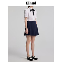 ELAND衣恋半身裙百褶裙A字裙高腰超短裙学院风jk裙格雷系 藏青色(59)Navy M/165