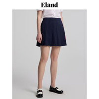 ELAND衣恋半身裙百褶裙A字裙高腰超短裙学院风jk裙格雷系 黑色(19)Black XS/155