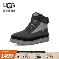 UGG秋季男士潮流舒适平底系带束带搭扣保暖休闲鞋时尚短靴1143985 BLK | 黑色 41