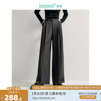 茵曼（INMAN）【新复古回潮】复古通勤搭片宽松阔腿裤2024秋女装长裤 贵族灰 28