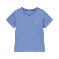 诺帝卡 NAUTICA童装【儿童基本款】男女童短袖T恤夏季打底衫 浅蓝 110cm